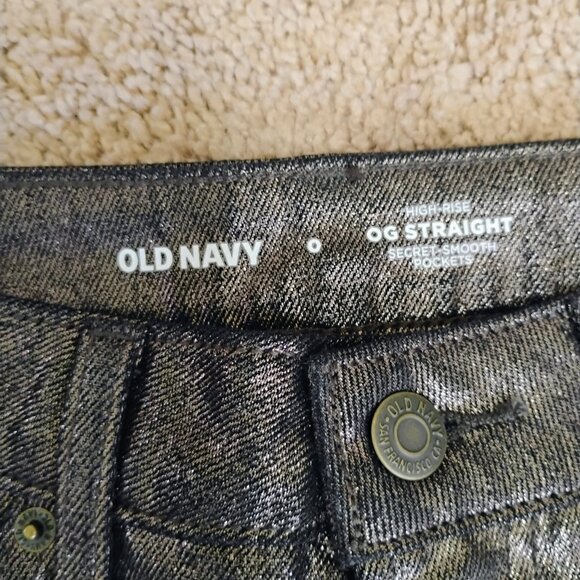 Woman's Jeans Black Denum Metallic Finish size 0 - Picture 7 of 9